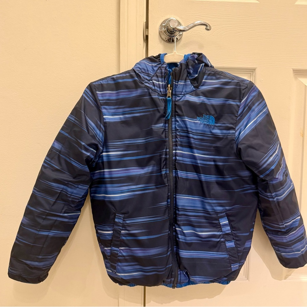The North Face Navy and Light Blue Patterned Jacket